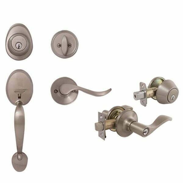 Gatehouse Lexington / Wave Keyed Entry Handleset / Deadbolt Combo / Satin Nickel